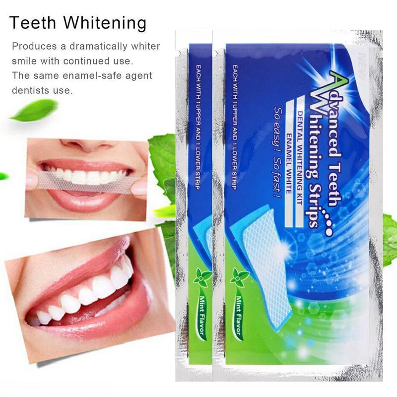 2-Pack 3D White Gel Teeth Whitening Strips for Daily Oral Hygiene Care