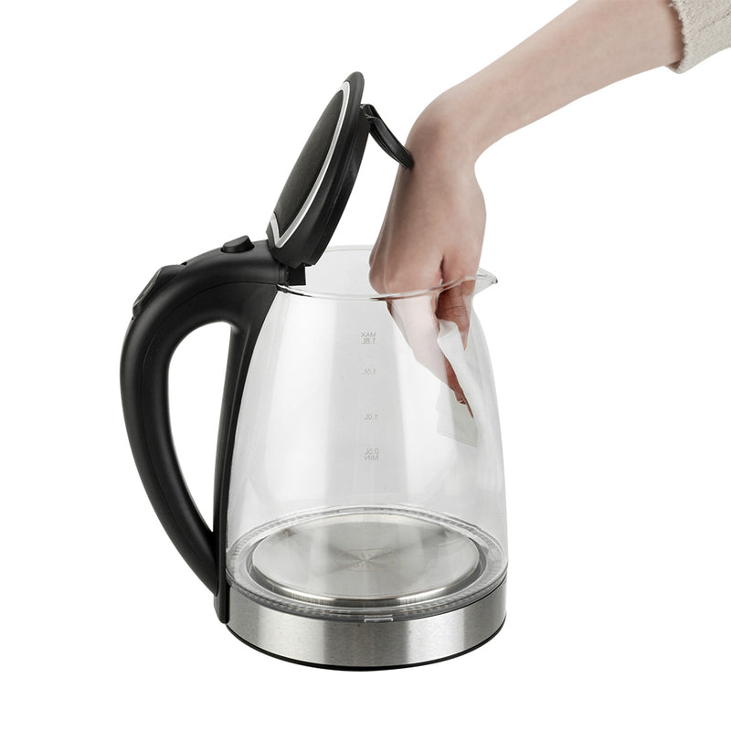 Electric Glass Kettle UK Plug Blue LED Light See Through (1.8L) HD-1857-A 220V 20000W