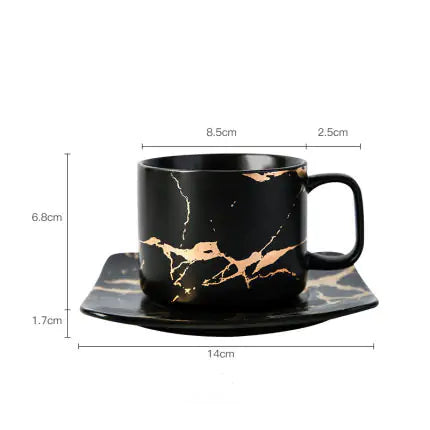 Coffee Mugs Marble Gold Inlay